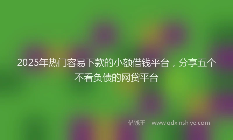2025年热门容易下款的小额借钱平台，分享五个不看负债的网贷平台