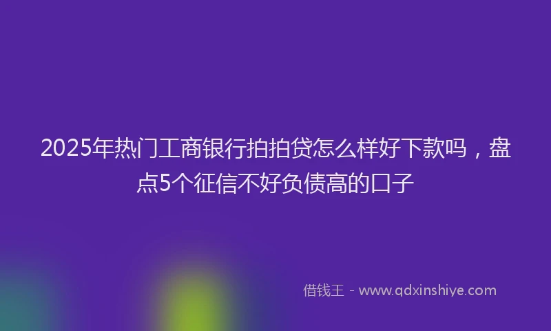 2025年热门工商银行拍拍贷怎么样好下款吗，盘点5个征信不好负债高的口子
