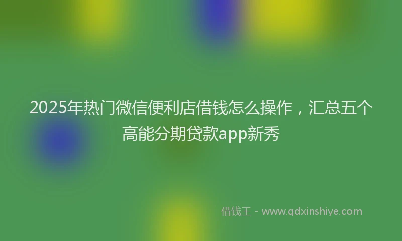 2025年热门微信便利店借钱怎么操作，汇总五个高能分期贷款app新秀