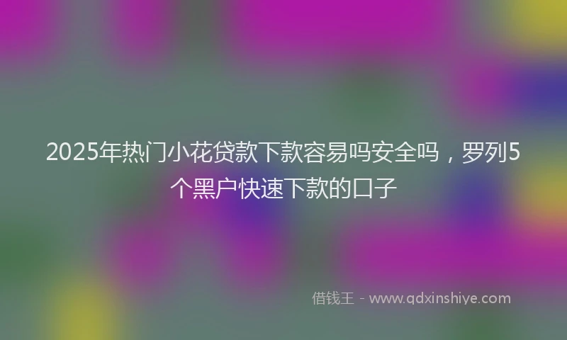 2025年热门小花贷款下款容易吗安全吗，罗列5个黑户快速下款的口子