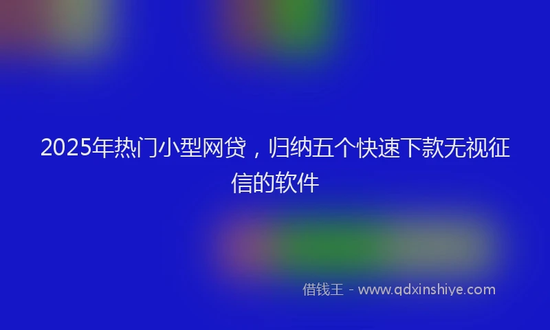 2025年热门小型网贷，归纳五个快速下款无视征信的软件