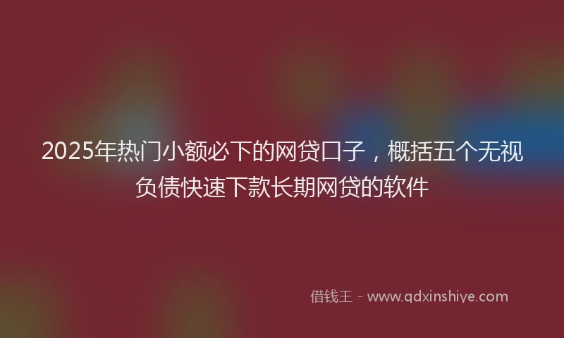 2025年热门小额必下的网贷口子，概括五个无视负债快速下款长期网贷的软件