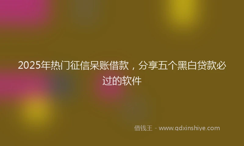 2025年热门征信呆账借款，分享五个黑白贷款必过的软件