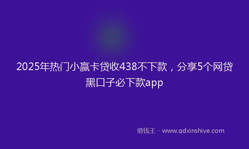 2025年热门小赢卡贷收438不下款，分享5个网贷黑口子必下款app