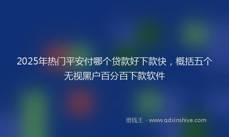 2025年热门平安付哪个贷款好下款快，概括五个无视黑户百分百下款软件