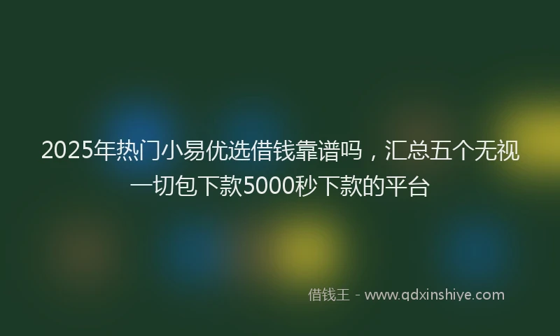 2025年热门小易优选借钱靠谱吗，汇总五个无视一切包下款5000秒下款的平台