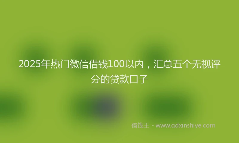 2025年热门微信借钱100以内，汇总五个无视评分的贷款口子