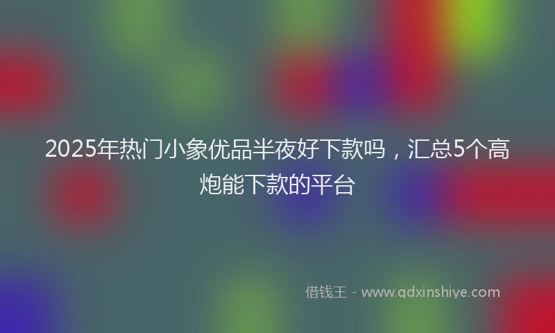 2025年热门小象优品半夜好下款吗，汇总5个高炮能下款的平台