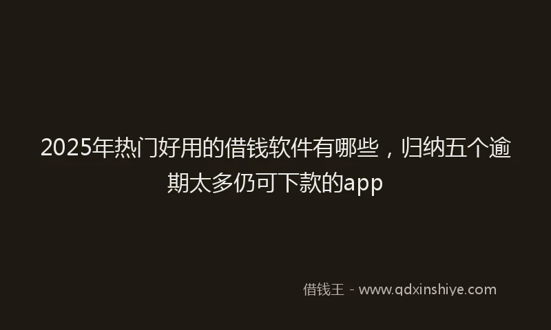2025年热门好用的借钱软件有哪些，归纳五个逾期太多仍可下款的app