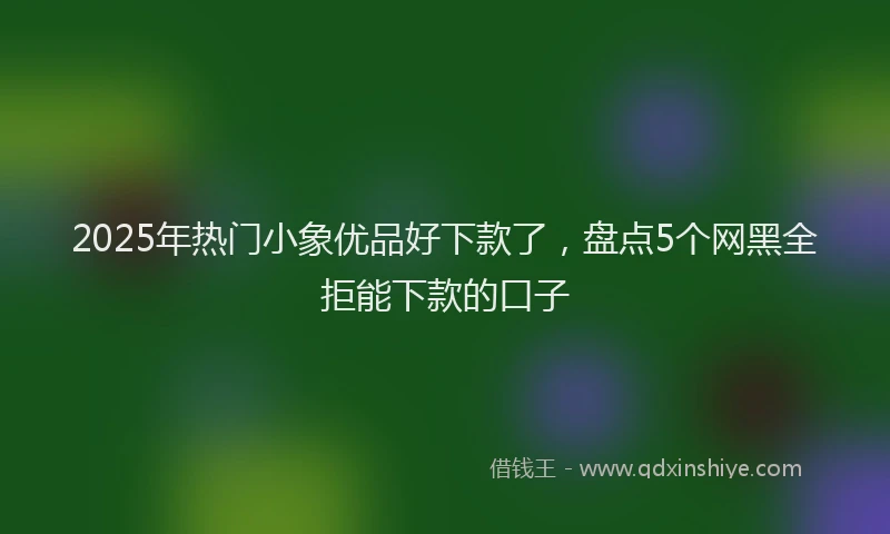 2025年热门小象优品好下款了，盘点5个网黑全拒能下款的口子