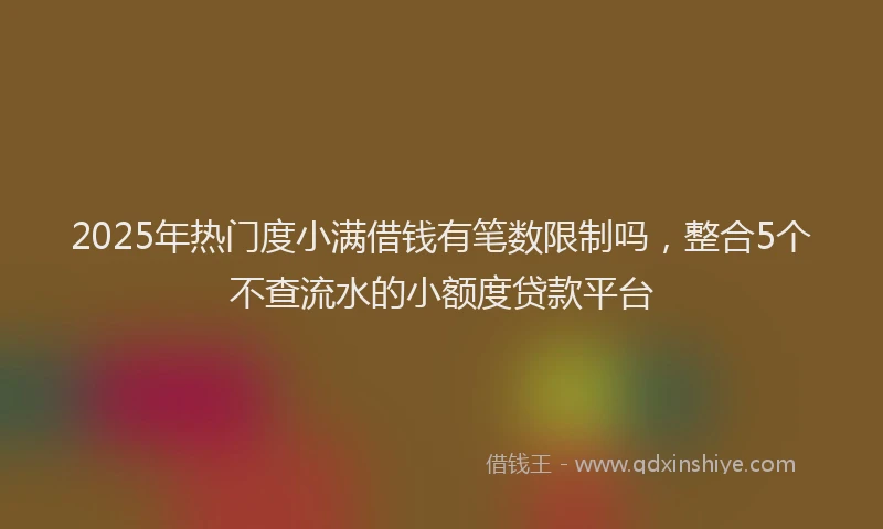 2025年热门度小满借钱有笔数限制吗，整合5个不查流水的小额度贷款平台