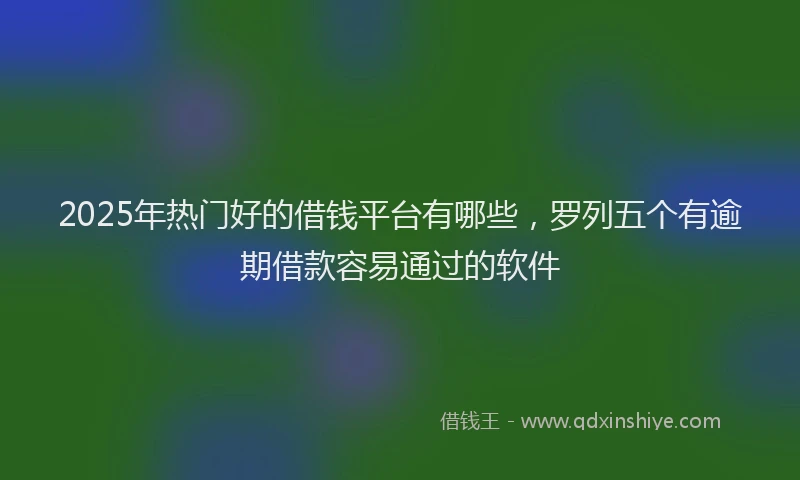 2025年热门好的借钱平台有哪些，罗列五个有逾期借款容易通过的软件