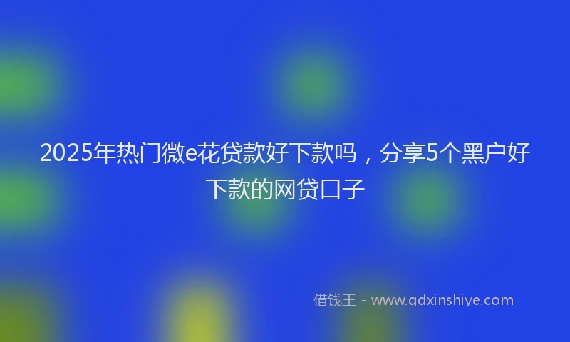2025年热门微e花贷款好下款吗，分享5个黑户好下款的网贷口子