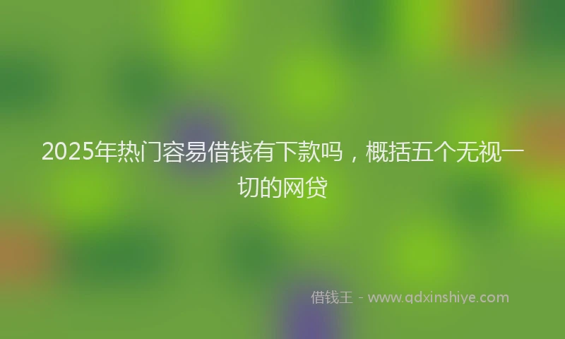 2025年热门容易借钱有下款吗，概括五个无视一切的网贷