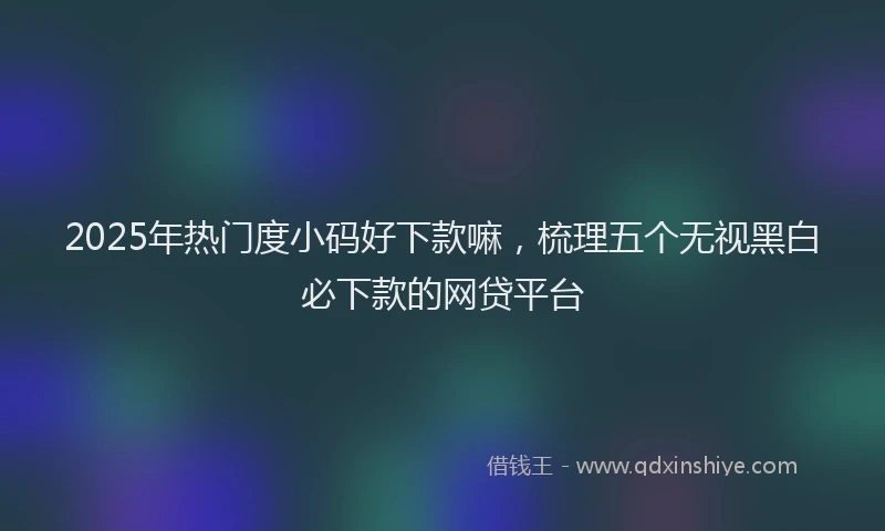2025年热门度小码好下款嘛，梳理五个无视黑白必下款的网贷平台