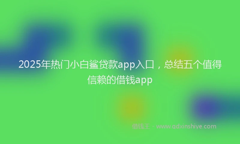 2025年热门小白鲨贷款app入口，总结五个值得信赖的借钱app