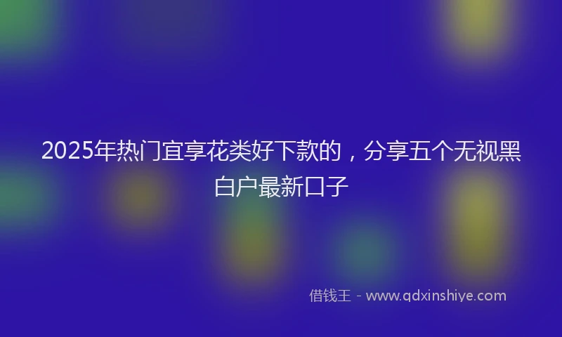 2025年热门宜享花类好下款的，分享五个无视黑白户最新口子