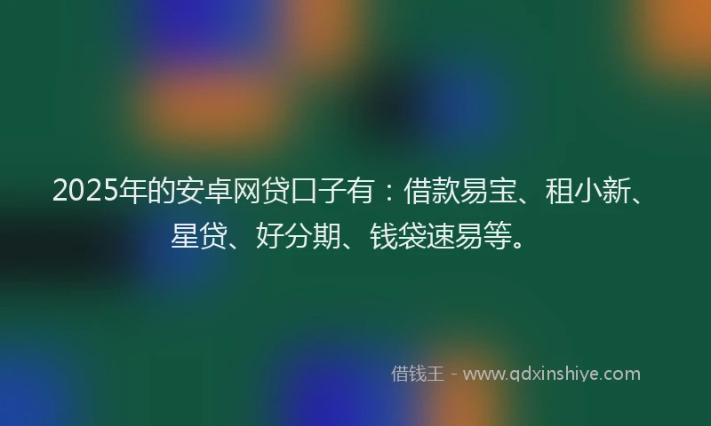 2025年的安卓网贷口子有：借款易宝、租小新、星贷、好分期、钱袋速易等。