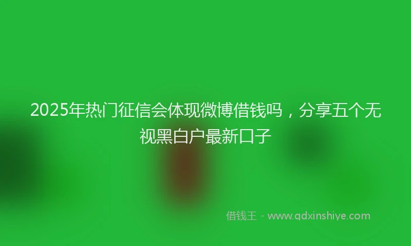 2025年热门征信会体现微博借钱吗，分享五个无视黑白户最新口子