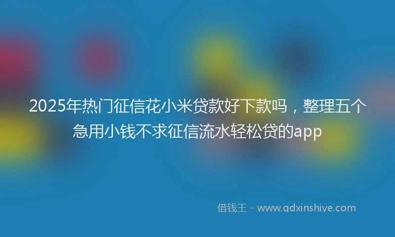 2025年热门征信花小米贷款好下款吗，整理五个急用小钱不求征信流水轻松贷的app