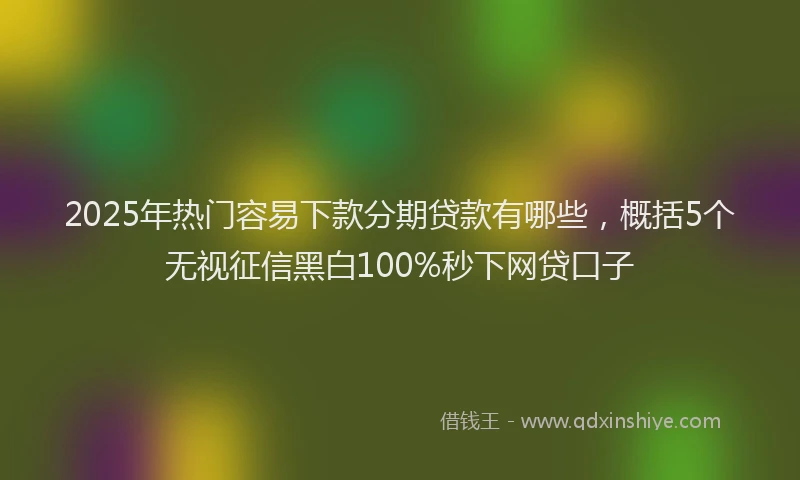 2025年热门容易下款分期贷款有哪些，概括5个无视征信黑白100%秒下网贷口子