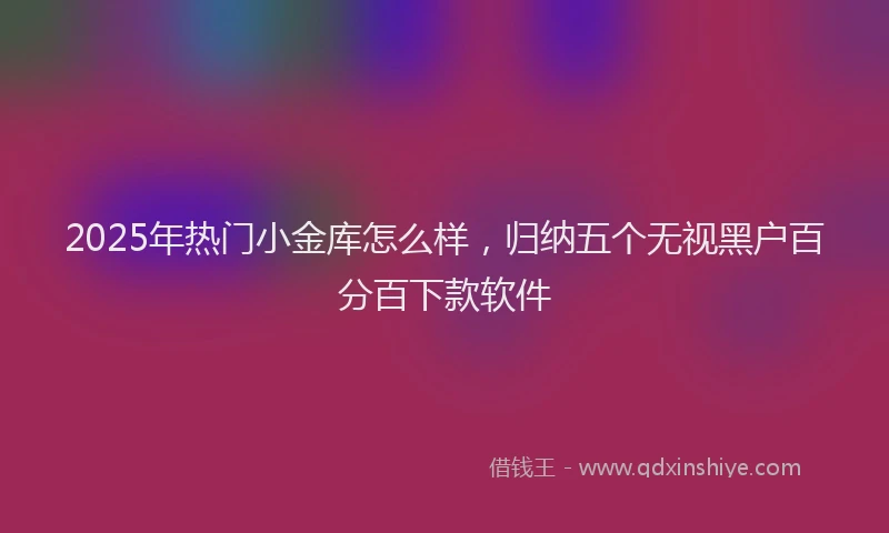 2025年热门小金库怎么样，归纳五个无视黑户百分百下款软件