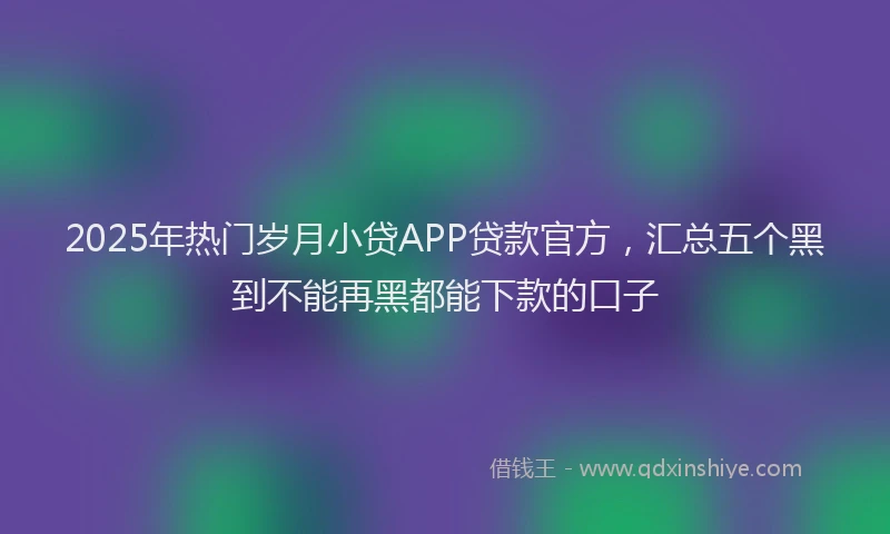 2025年热门岁月小贷APP贷款官方，汇总五个黑到不能再黑都能下款的口子
