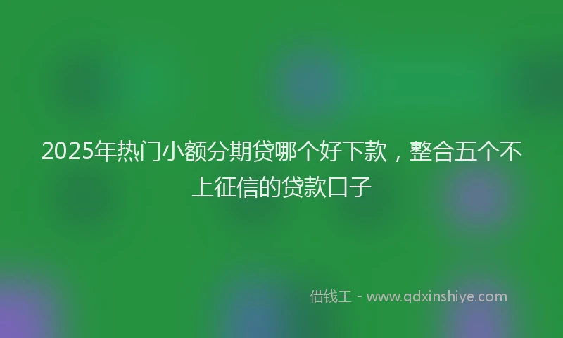 2025年热门小额分期贷哪个好下款，整合五个不上征信的贷款口子