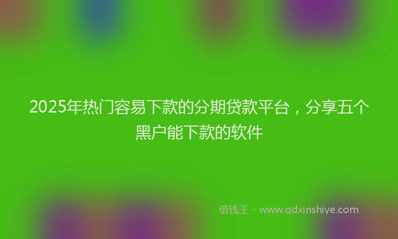 2025年热门容易下款的分期贷款平台，分享五个黑户能下款的软件