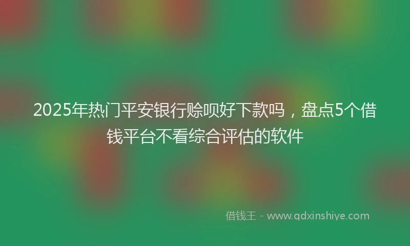 2025年热门平安银行赊呗好下款吗，盘点5个借钱平台不看综合评估的软件
