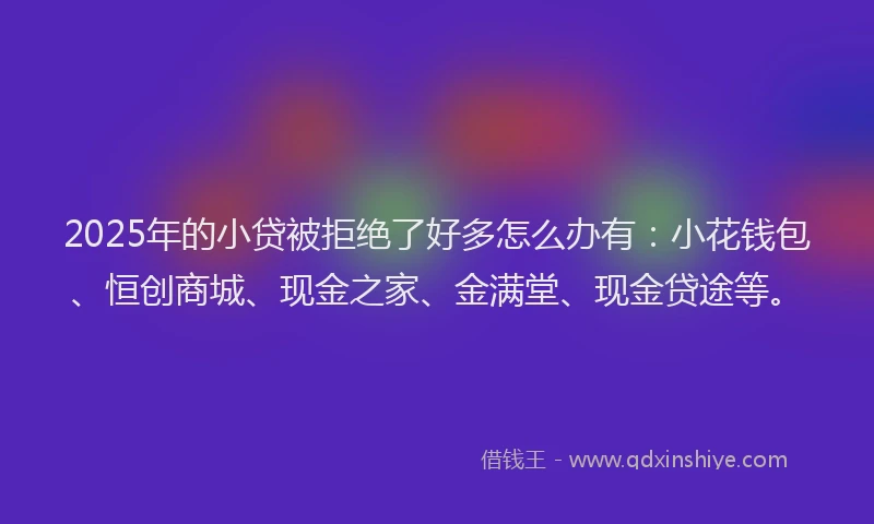 2025年的小贷被拒绝了好多怎么办有：小花钱包、恒创商城、现金之家、金满堂、现金贷途等。