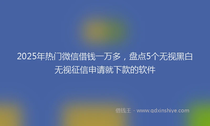 2025年热门微信借钱一万多，盘点5个无视黑白无视征信申请就下款的软件