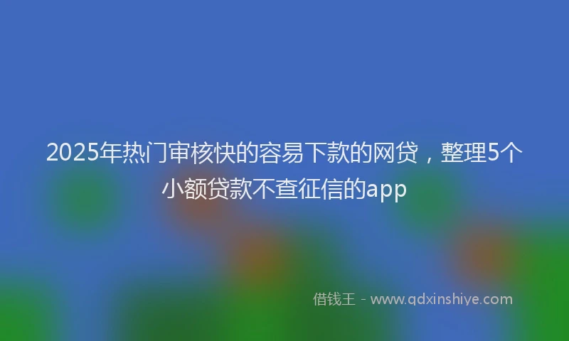 2025年热门审核快的容易下款的网贷，整理5个小额贷款不查征信的app