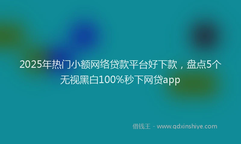 2025年热门小额网络贷款平台好下款，盘点5个无视黑白100%秒下网贷app