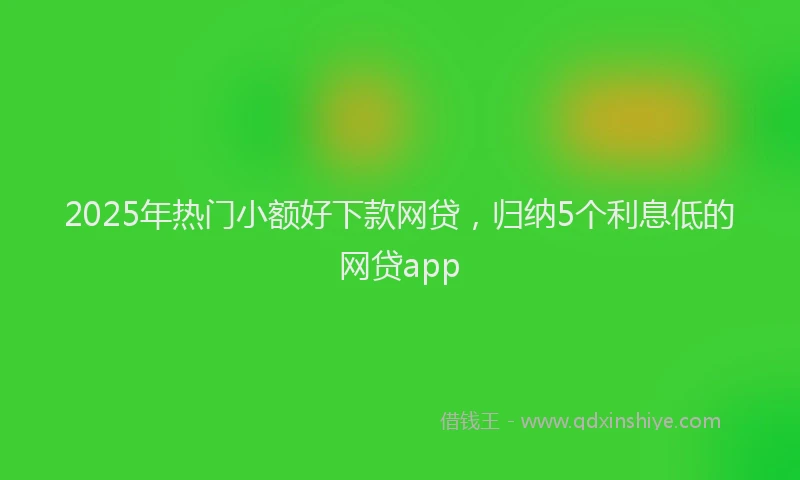 2025年热门小额好下款网贷，归纳5个利息低的网贷app
