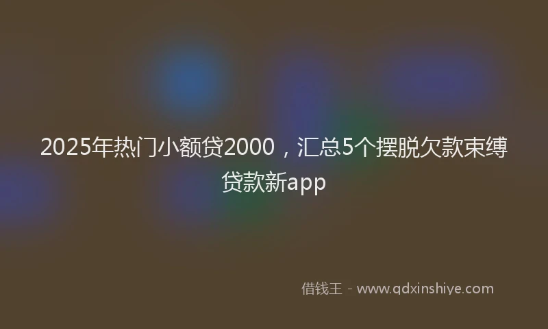 2025年热门小额贷2000，汇总5个摆脱欠款束缚贷款新app