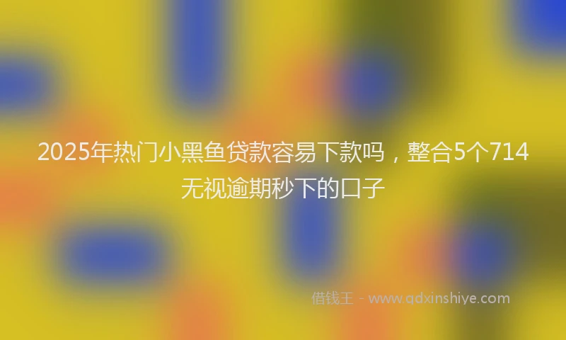 2025年热门小黑鱼贷款容易下款吗，整合5个714无视逾期秒下的口子