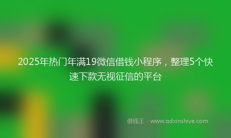 2025年热门年满19微信借钱小程序，整理5个快速下款无视征信的平台