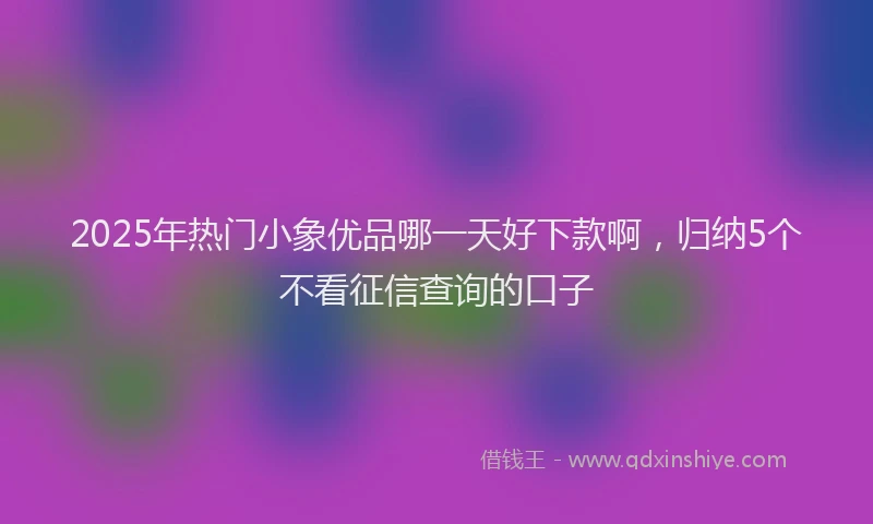 2025年热门小象优品哪一天好下款啊，归纳5个不看征信查询的口子