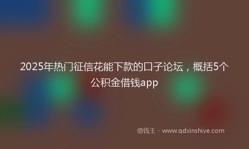 2025年热门征信花能下款的口子论坛，概括5个公积金借钱app