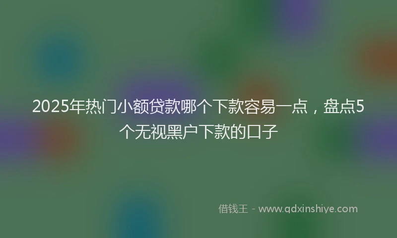 2025年热门小额贷款哪个下款容易一点，盘点5个无视黑户下款的口子
