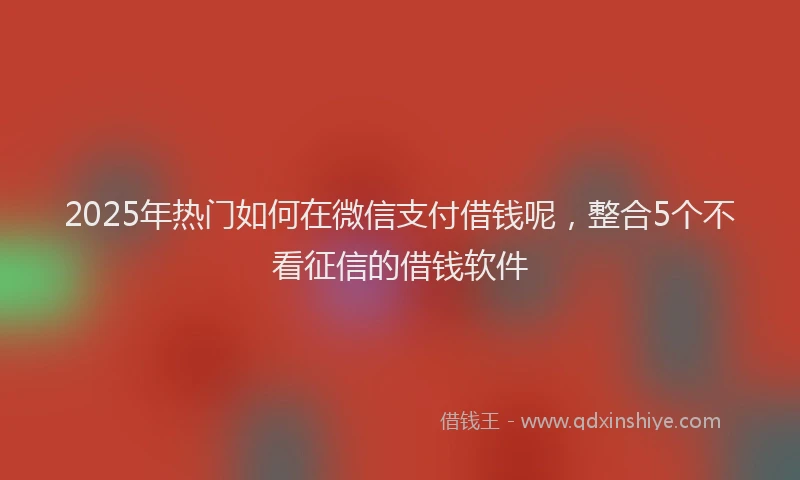 2025年热门如何在微信支付借钱呢，整合5个不看征信的借钱软件