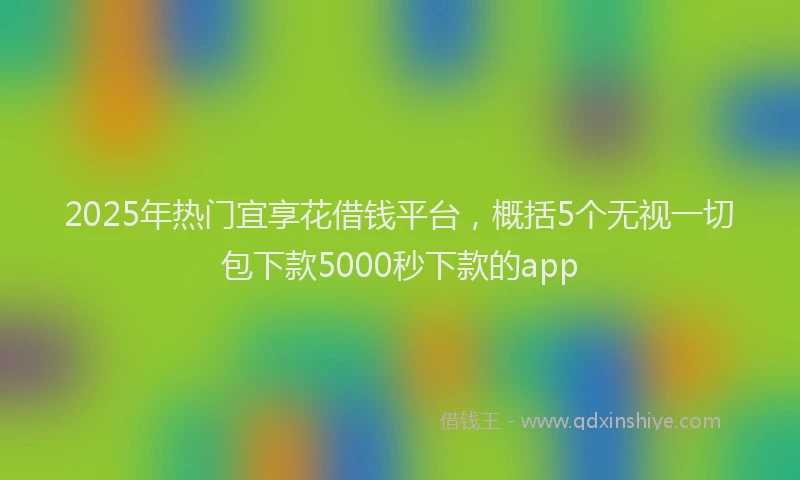 2025年热门宜享花借钱平台，概括5个无视一切包下款5000秒下款的app