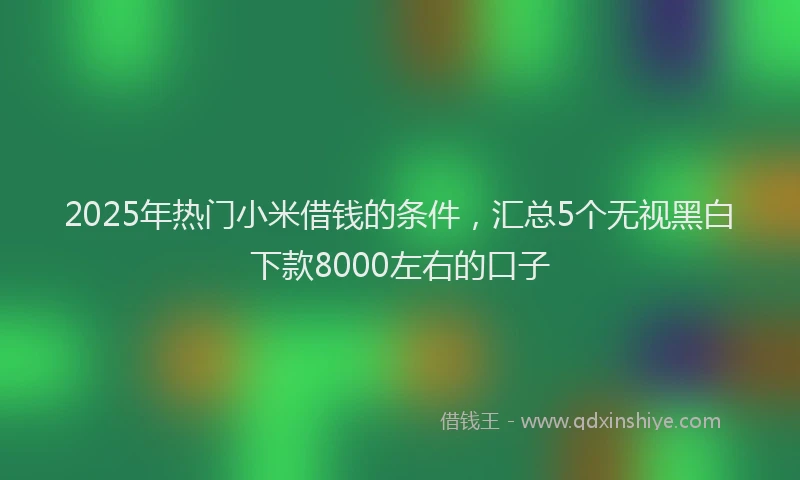 2025年热门小米借钱的条件，汇总5个无视黑白下款8000左右的口子