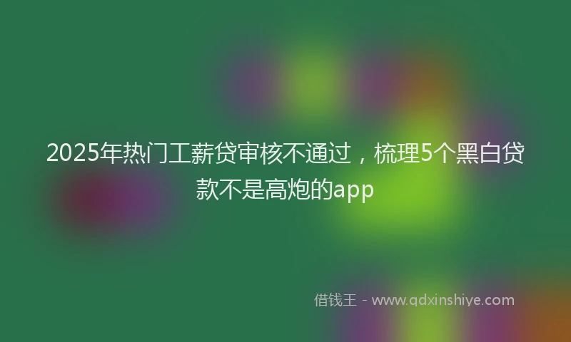 2025年热门工薪贷审核不通过，梳理5个黑白贷款不是高炮的app