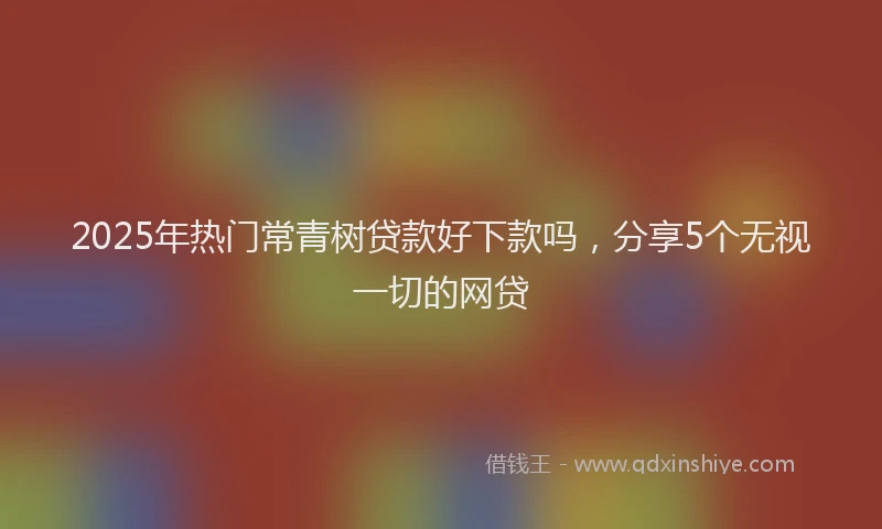 2025年热门常青树贷款好下款吗，分享5个无视一切的网贷