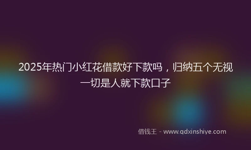 2025年热门小红花借款好下款吗，归纳五个无视一切是人就下款口子
