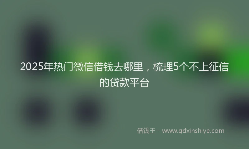 2025年热门微信借钱去哪里，梳理5个不上征信的贷款平台