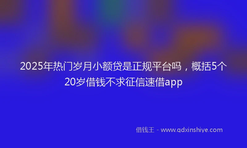2025年热门岁月小额贷是正规平台吗，概括5个20岁借钱不求征信速借app
