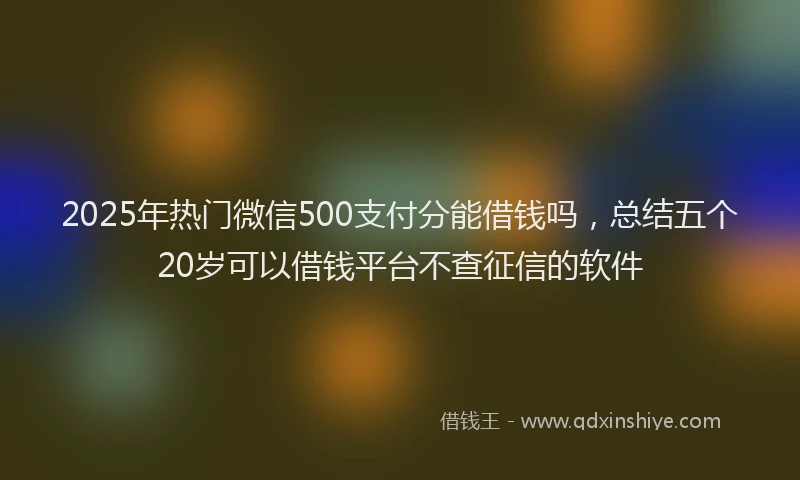 2025年热门微信500支付分能借钱吗，总结五个20岁可以借钱平台不查征信的软件